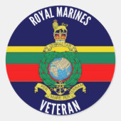 Royal Marines Veteran Circle Sticker ラウンドシール (正面)