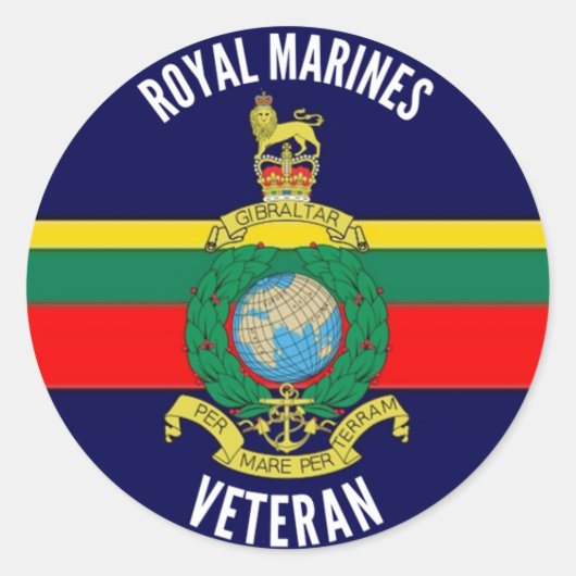 Royal Marines Veteran Circle Sticker ラウンドシール (正面)