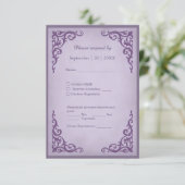 Royal Medieval Vintage Scroll Wedding RSVP Card (スタンド正面)
