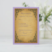 Royal Medieval Vintage Scroll Wedding RSVP Card (スタンド正面)