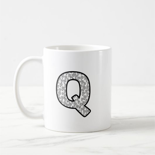 Royal Monogram Letter Q - Minimalist Luxury Art Mu コーヒーマグカップ (左)
