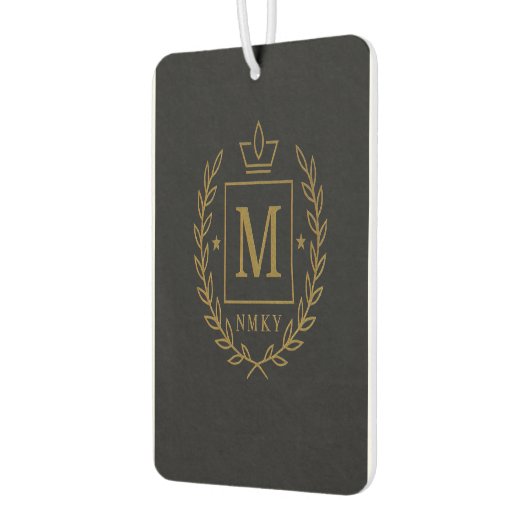 "Royal NMKY Emblem – Monogram M Crest Design" カーエアーフレッシュナー (左)