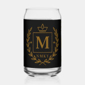 "Royal NMKY Emblem – Monogram M Crest Design" ガラス缶 (正面)