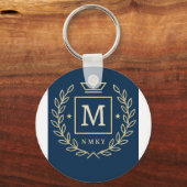 "Royal NMKY Emblem – Monogram M Crest Design" キーホルダー (正面)