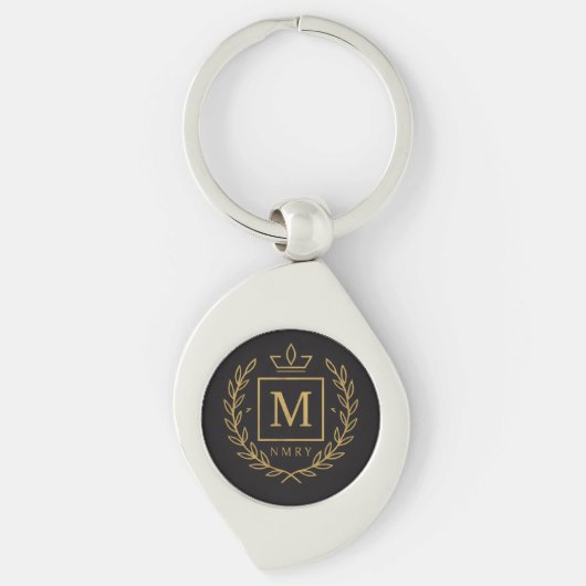 "Royal NMKY Emblem – Monogram M Crest Design" キーホルダー (正面)