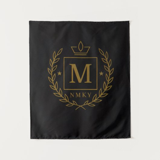 "Royal NMKY Emblem – Monogram M Crest Design" タペストリー (正面)