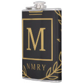 "Royal NMKY Emblem – Monogram M Crest Design" フラスク (左)