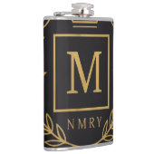 "Royal NMKY Emblem – Monogram M Crest Design" フラスク (右)
