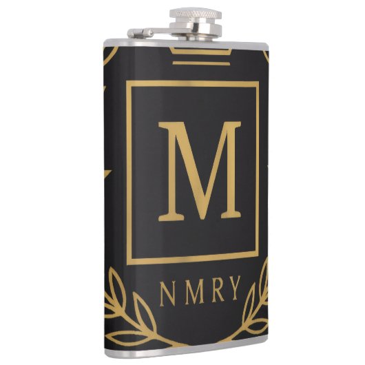 "Royal NMKY Emblem – Monogram M Crest Design" フラスク (右)