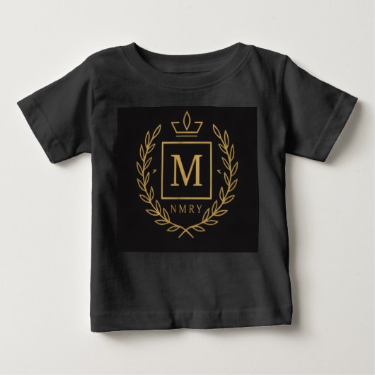 "Royal NMKY Emblem – Monogram M Crest Design" ベビーTシャツ (正面)