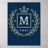 "Royal NMKY Emblem – Monogram M Crest Design" ポスター (正面)