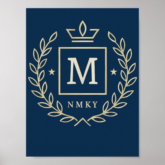 "Royal NMKY Emblem – Monogram M Crest Design" ポスター (正面)
