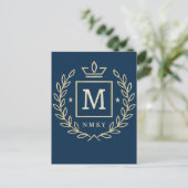 "Royal NMKY Emblem – Monogram M Crest Design" ポストカード (スタンド正面)