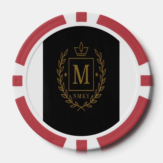 "Royal NMKY Emblem – Monogram M Crest Design" ポーカーチップ (正面)