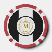 "Royal NMKY Emblem – Monogram M Crest Design" ポーカーチップ (裏面)