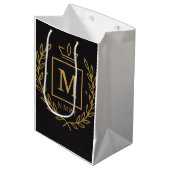 "Royal NMKY Emblem – Monogram M Crest Design" ミディアムペーパーバッグ (正面アングル)