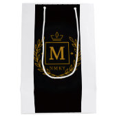"Royal NMKY Emblem – Monogram M Crest Design" ミディアムペーパーバッグ (裏面)