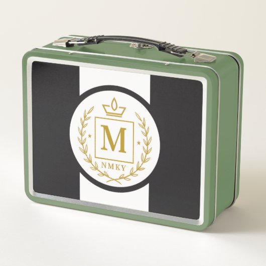 "Royal NMKY Emblem – Monogram M Crest Design" メタルランチボックス (裏面)