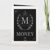 "Royal NMKY Emblem – Monogram M Crest Design" 箔グリーティングカード (裏面)