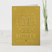 "Royal NMKY Emblem – Monogram M Crest Design" 箔グリーティングカード (正面)