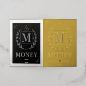 "Royal NMKY Emblem – Monogram M Crest Design" 箔グリーティングカード (外側レイダウン)