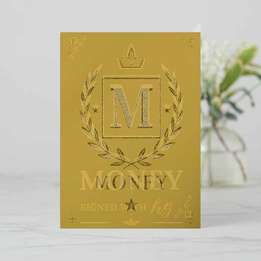 "Royal NMKY Emblem – Monogram M Crest Design" 箔シーズンカード (立ち正面)