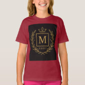 "Royal NMKY Emblem – Monogram M Crest Design" Tシャツ (正面)