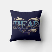 Royal Ornate Blue & Gold "READ" Masterpiece クッション (裏面)