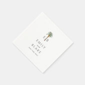Royal Palm Tropical Classic Monogram Wedding スタンダードカクテルナプキン (角)