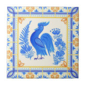 Royal Peacock Bird and Floral Mediterranean タイル (正面)