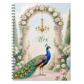 "Royal Peacock Garden" Personalized Spiral Noteboo ノートブック (正面)