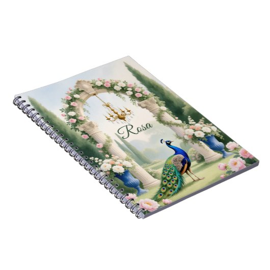 "Royal Peacock Garden"Personalized Spiral Notebook ノートブック (右側)