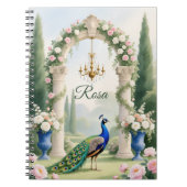 "Royal Peacock Garden"Personalized Spiral Notebook ノートブック (正面)