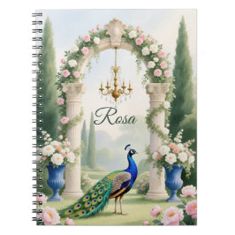 "Royal Peacock Garden"Personalized Spiral Notebook ノートブック