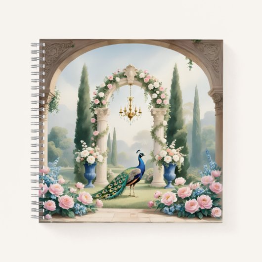 Royal Peacock Garden"Personalized SSpiral Notebook ノートブック (正面)