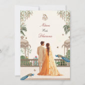 Royal Peacock Indian Wedding Invitation 招待状 (正面)