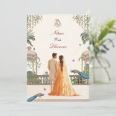 Royal Peacock Indian Wedding Invitation 招待状 (スタンド正面)