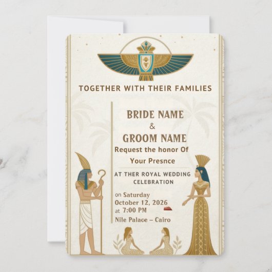 Royal Pharaonic Wedding Invitations  招待状 (正面)