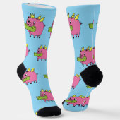 Royal Pickle Pig Socks | Funny Fantasy Creature ソックス (傾斜あり)