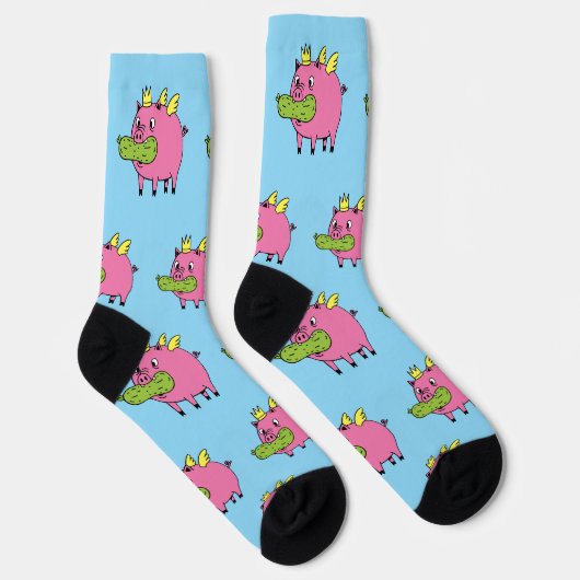 Royal Pickle Pig Socks | Funny Fantasy Creature ソックス (右)