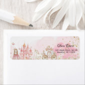 Royal Pink Princess Castle Unicorn 4th Birthday  ラベル (インサイチュ)