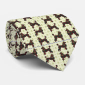 Royal Plaid Poodles on Yellow Background Tie ネクタイ (ロール)