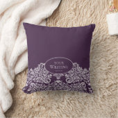 Royal Plum Personalized Damask クッション (ブランケット)