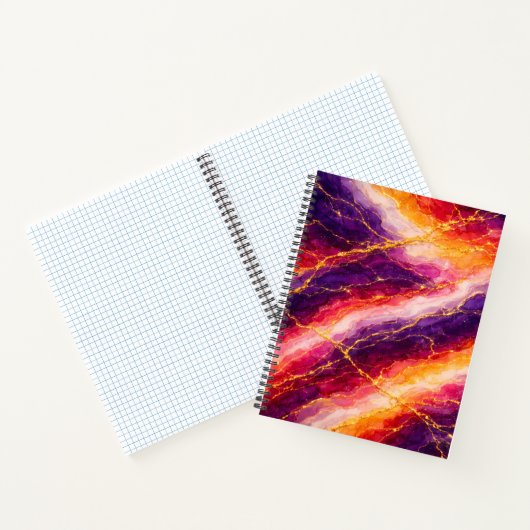 Royal Plum & Raspberry Marble with Gold Veining ノートブック (内部)