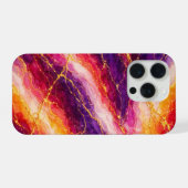 Royal Plum & Raspberry Marble with Gold Veining iPhoneケース (裏面横)