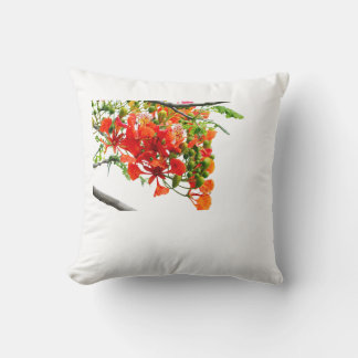 Royal Poinciana Gulmohar Floral Throw Pillow Cover クッション