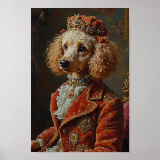 Royal Poodle Portrait ポスター (正面)