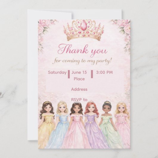 Royal Princess Birthday Invitations 招待状 (正面)