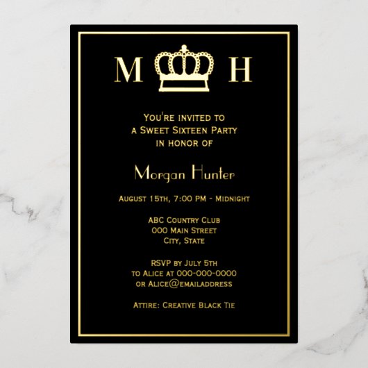 Royal Princess Crown #1 Sweet Sixteen 箔シーズンカード (正面)