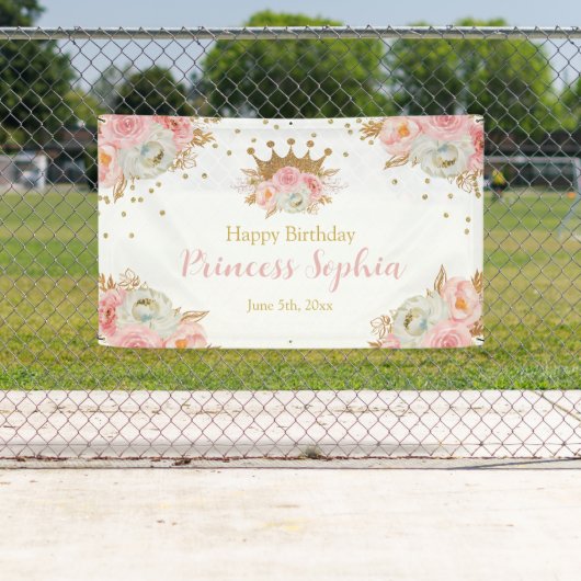 Royal Princess Floral pink banner backdrop 横断幕 (インサイチュ)